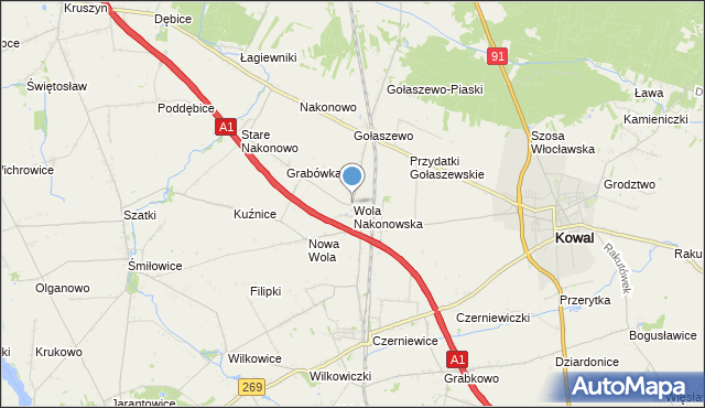 mapa Wola Nakonowska, Wola Nakonowska na mapie Targeo